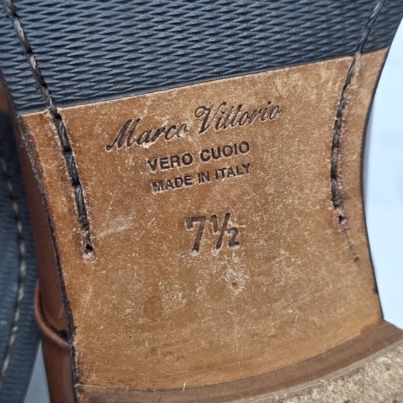 Marco Vittorio Plain-Toe Dress Shoe Men Sz 7.5 Brown Lace Made In Italy Preowned main image 11